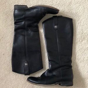 Frye Black Leather Riding Boots